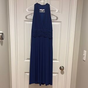 Evan Picone Blue Halter Sundress for Wedding Guest